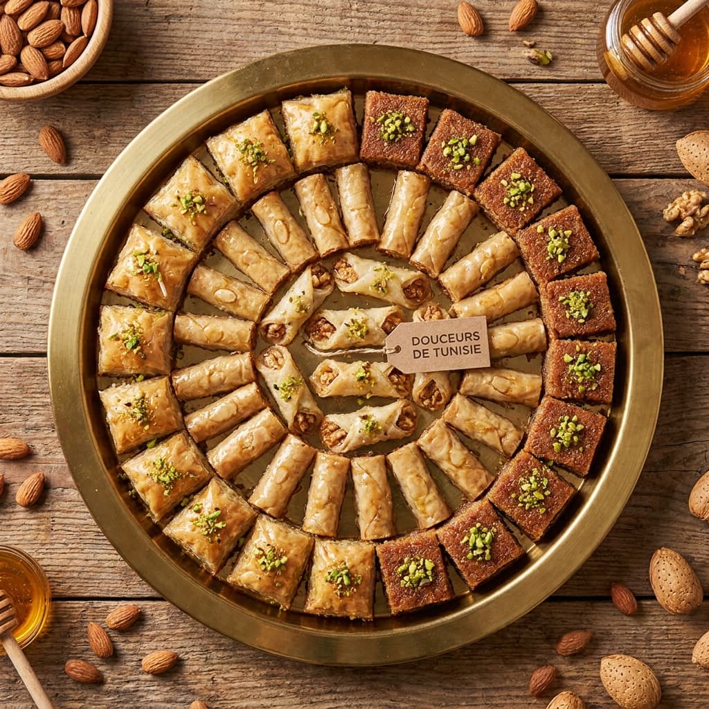 Plateau assortiment de pâtisseries orientales